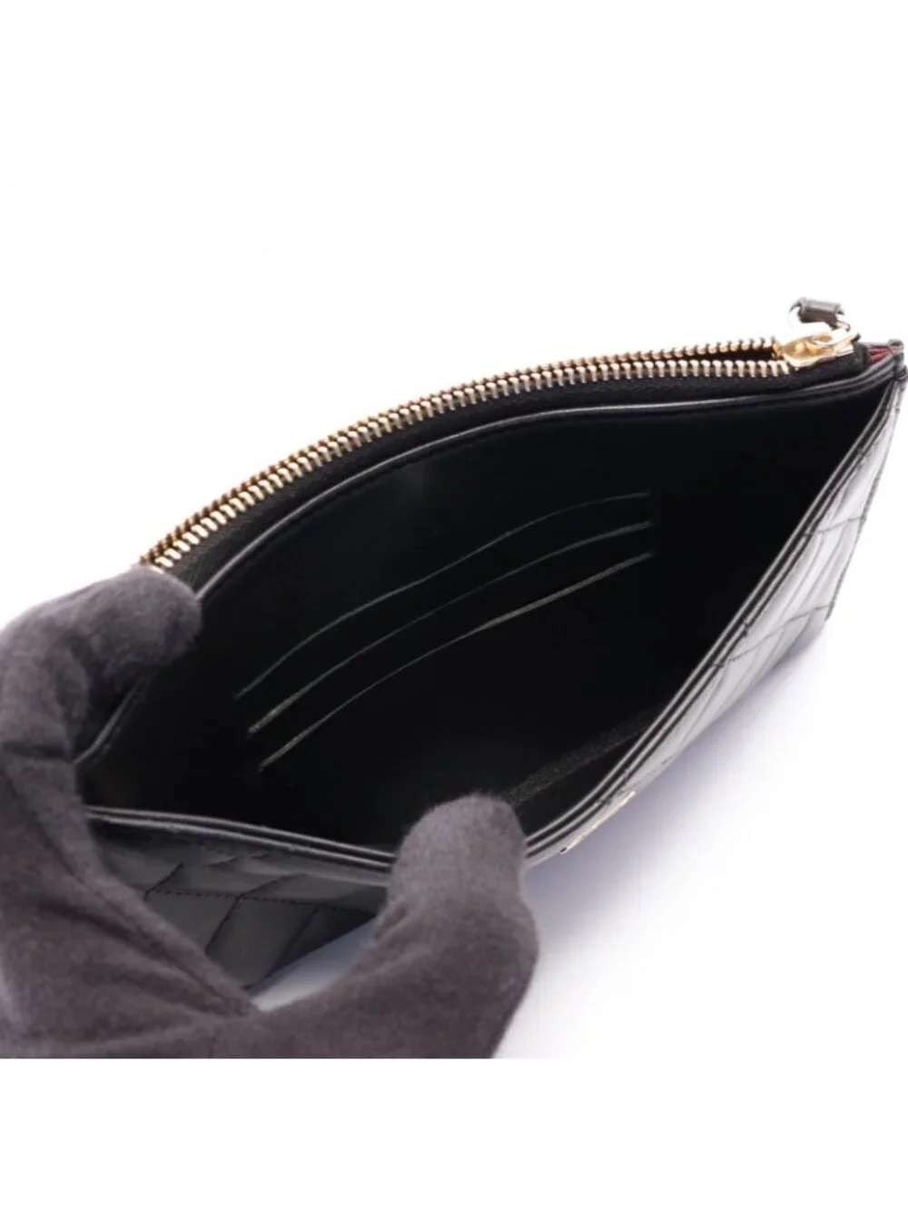 Chanel Pouch Quilted Black Lambskin Slim Wallet
